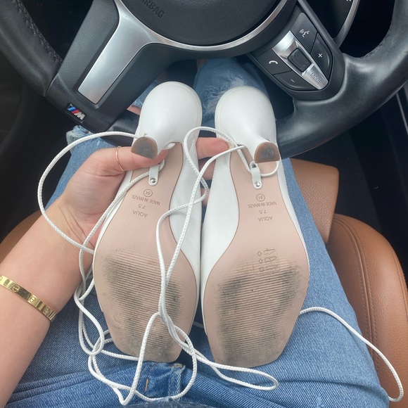 AQUA OPEN BACK LACE UP SANDAL HEEL - Picture 3 of 12